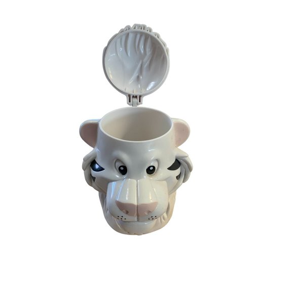 Ringling Bros Circus White Tiger Head Flip Top Cup Mug Hard Plastic - Picture 3 of 7